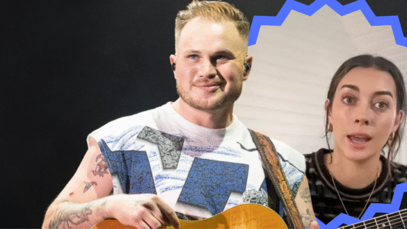 Zach Bryan holding hands with girlfriend Brianna Chickenfry